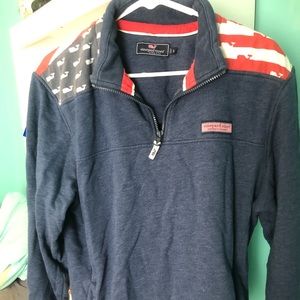 Men’s American Flag Vinyard Vines Pullover